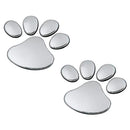 3D Pet Animal Paw Sticker Footprints Decor For Car Truck Silver