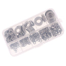 400Pcs Plated Steel Flat Washers Set 8 Size - M2 M2.5 M3 M5 M6 M8 M10