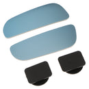1 Pair Blind Spot Mini Rectangle Rearview Mirrors Blue