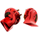 2PCS 12V 115dB 510Hz Super Loud Auto Dual Snail Horn High Low Car Motor Red
