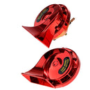2PCS 12V 115dB 510Hz Super Loud Auto Dual Snail Horn High Low Car Motor Red