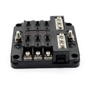 6-Way Blade Fuse Box 32V LED Illuminated Automotive Fuse Block for Car Boat Marine Trike with LED Indicator Light Kit