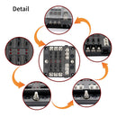 6-Way Blade Fuse Box 32V LED Illuminated Automotive Fuse Block for Car Boat Marine Trike with LED Indicator Light Kit