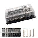 12-Way Blade Fuse Box 32V LED Illuminated Automotive Fuse Block for Car Boat Marine Trike with LED Indicator Light Kit