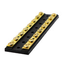 8 Circuit Junction Block,32V DC 60A Dual Brass Bus Bar with Sixteen 8-32 Screw Terminals