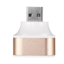 Quelima 2.0 USB Interface Splitter Adapter for Car Travel Home Use - White Golden