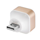 Quelima 2.0 USB Interface Splitter Adapter for Car Travel Home Use - White Golden