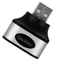 Quelima USB 2.0 HUB Splitter Adapter Mobile Phone Charger for Car Travel - Black Silver