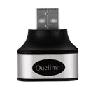 Quelima USB 2.0 HUB Splitter Adapter Mobile Phone Charger for Car Travel - Black Silver