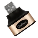 Quelima 2.0 USB Interface Splitter Adapter for Car Travel Home Use - Black Golden