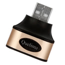 Quelima 2.0 USB Interface Splitter Adapter for Car Travel Home Use - Black Golden