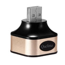 Quelima 2.0 USB Interface Splitter Adapter for Car Travel Home Use - Black Golden