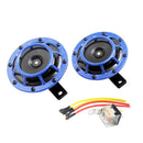 Super Loud Blast Tone Grill Mount 12V Electric Compact Car Horn Kit Blue