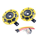 Super Loud Blast Tone Grill Mount 12V Electric Compact Car Horn Kit Yellow