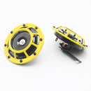Super Loud Blast Tone Grill Mount 12V Electric Compact Car Horn Kit Yellow