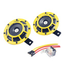 Super Loud Blast Tone Grill Mount 12V Electric Compact Car Horn Kit Yellow