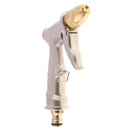 Silver Garden Hose Nozzle Heavy Duty Metal Spray Gun Sprayer Brass for Car Washing,Plants Watering,Pets Shower,Floor Cleaning