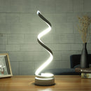 Dimmable Creative Design Curved LED Bedside Study Bedroom Desk Table Lamp Remote Control