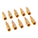 10 Pcs Female Thread Conical Straight Grease Gun Nipple Fitting Head Golden