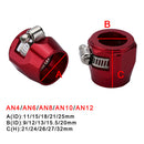 Aluminum Auto Car AN8 Hose End Finisher Fuel Oil Water Line Clip Clamp Red