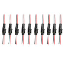 2 Pin Way Car Waterproof Electrical Connector Plug with Wire AWG Marine Pack of 10