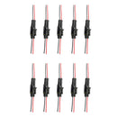 2 Pin Way Car Waterproof Electrical Connector Plug with Wire AWG Marine Pack of 10