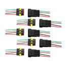 4 Pin Way Car Waterproof Electrical Connector Plug with Wire AWG Marine Pack of 5