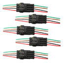 4 Pin Way Car Waterproof Electrical Connector Plug with Wire AWG Marine Pack of 5