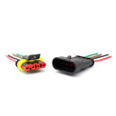 4 Pin Way Car Waterproof Electrical Connector Plug with Wire AWG Marine Pack of 5