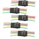 5 Pin Way Car Waterproof Electrical Connector Plug with Wire AWG Marine Pack of 5