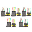 5 Pin Way Car Waterproof Electrical Connector Plug with Wire AWG Marine Pack of 5