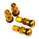 4x Aluminum Bolt-in Car Tubeless Wheel Tire Valve Stem With Dust Cap Golden