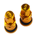 4x Aluminum Bolt-in Car Tubeless Wheel Tire Valve Stem With Dust Cap Golden