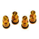 4x Aluminum Bolt-in Car Tubeless Wheel Tire Valve Stem With Dust Cap Golden