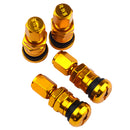 4x Aluminum Bolt-in Car Tubeless Wheel Tire Valve Stem With Dust Cap Golden