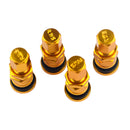 4x Aluminum Bolt-in Car Tubeless Wheel Tire Valve Stem With Dust Cap Golden