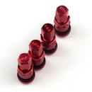 4PCS Aluminum Bolt-in Car Tubeless Wheel Tire Valve Stem With Dust Cap Red