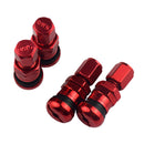 4PCS Aluminum Bolt-in Car Tubeless Wheel Tire Valve Stem With Dust Cap Red
