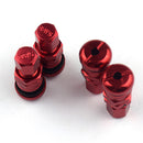 4PCS Aluminum Bolt-in Car Tubeless Wheel Tire Valve Stem With Dust Cap Red