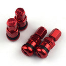 4PCS Aluminum Bolt-in Car Tubeless Wheel Tire Valve Stem With Dust Cap Red