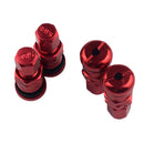 4PCS Aluminum Bolt-in Car Tubeless Wheel Tire Valve Stem With Dust Cap Red