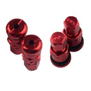4PCS Aluminum Bolt-in Car Tubeless Wheel Tire Valve Stem With Dust Cap Red