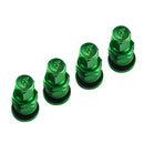 4x Aluminum Bolt-in Car Tubeless Wheel Tire Valve Stem With Dust Cap Green
