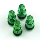 4x Aluminum Bolt-in Car Tubeless Wheel Tire Valve Stem With Dust Cap Green