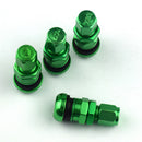 4x Aluminum Bolt-in Car Tubeless Wheel Tire Valve Stem With Dust Cap Green