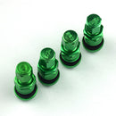4x Aluminum Bolt-in Car Tubeless Wheel Tire Valve Stem With Dust Cap Green