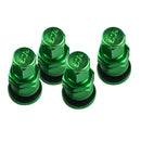 4x Aluminum Bolt-in Car Tubeless Wheel Tire Valve Stem With Dust Cap Green