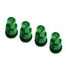 4x Aluminum Bolt-in Car Tubeless Wheel Tire Valve Stem With Dust Cap Green