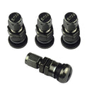 4PCS Aluminum Bolt-in Car Tubeless Wheel Tire Valve Stem With Dust Cap Gray