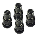 4PCS Aluminum Bolt-in Car Tubeless Wheel Tire Valve Stem With Dust Cap Gray